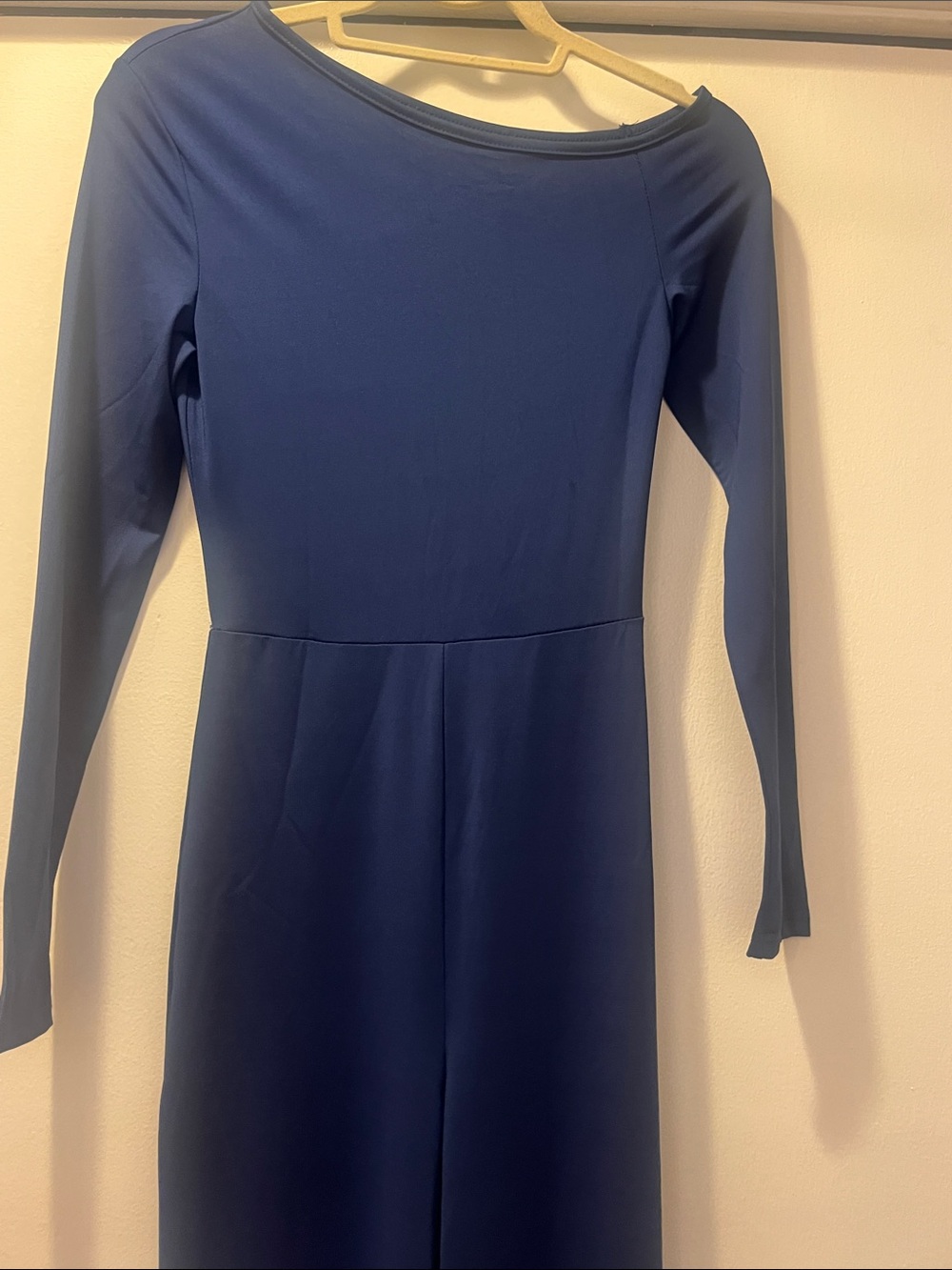 Sleek Navy Long-Sleeve Jumpsuit